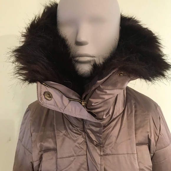 Zara Parka Jacket Faux Fur Collar Size Small - Picture 4 of 9